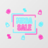Imitate Neon Mega Sale Business Fensteraufkleber (Blatt)