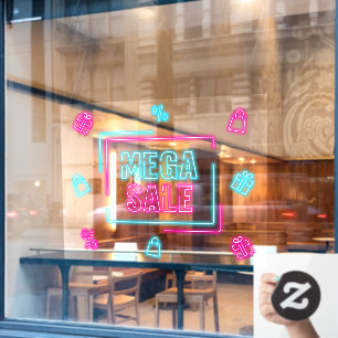 Imitate Neon Mega Sale Business Fensteraufkleber