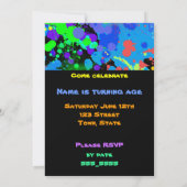 Imitate Neon, Paint Spritzer, Einladung zum Geburt (Rückseite)