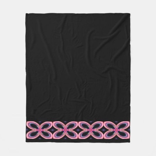 Imitate Neon Pink Blume Power Liniert Fleecedecke (Vorderseite)