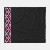 Imitate Neon Pink Blume Power Liniert Fleecedecke (Vorderseite (Horizontal))