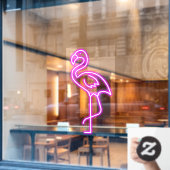 Imitate Neon Pink Flamingo Tropical Shop Front Fensteraufkleber (Café-Fenster)
