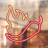 Imitate Neon Red Chili Pepper Orange Flame Fensteraufkleber (Blatt 2)