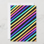 Imitate Neon Roller Skate Chalkboard Rainbow Gebur Einladung (Rückseite)