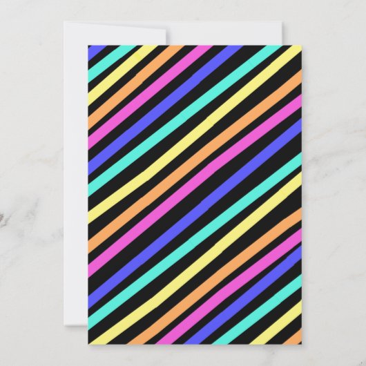 Imitate Neon Roller Skate Chalkboard Rainbow Gebur Einladung (Rückseite)