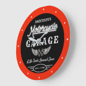 Imitate NeonGarage Name Seit Datum Orange Schwarz Große Wanduhr (Winkel)