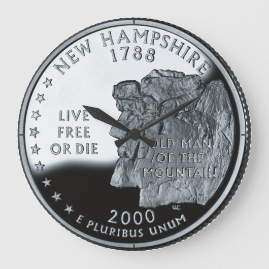 Imitate New Hampshire Staat Quarter Clock Große Wanduhr (Vorderseite)
