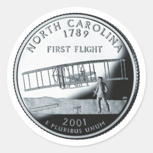 Imitate North Carolina Staat Quarter Runder Aufkleber
