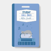 Imitate Notebook Blue Student Hall Pass Abzeichen Ausweis (Vorderseite)
