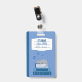 Imitate Notebook Blue Student Hall Pass Abzeichen Ausweis (Vorderseite mit Clip)