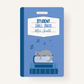 Imitate Notebook Blue Student Hall Pass Abzeichen Ausweis (Vorderseite)
