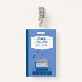 Imitate Notebook Blue Student Hall Pass Abzeichen Ausweis (Vorderseite mit Klammer)