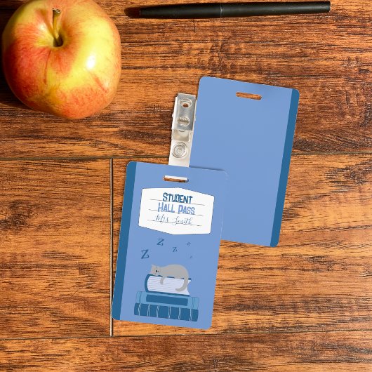 Imitate Notebook Blue Student Hall Pass Abzeichen Ausweis