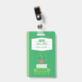 Imitate Notebook Nurve Green Hall Pass Abzeichen Ausweis (Vorderseite mit Clip)