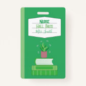 Imitate Notebook Nurve Green Hall Pass Abzeichen Ausweis (Vorderseite)