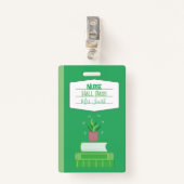 Imitate Notebook Nurve Green Hall Pass Abzeichen Ausweis (Vorderseite mit Klammer)