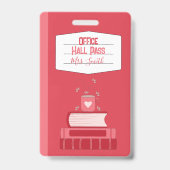 Imitate Notebook Red Office Hall Pass Abzeichen Ausweis (Vorderseite)