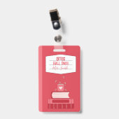 Imitate Notebook Red Office Hall Pass Abzeichen Ausweis (Vorderseite mit Clip)