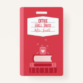 Imitate Notebook Red Office Hall Pass Abzeichen Ausweis (Vorderseite)