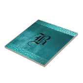 Imitate Ocean Clear Blue Leather Tile - Design B s Fliese (Seite)