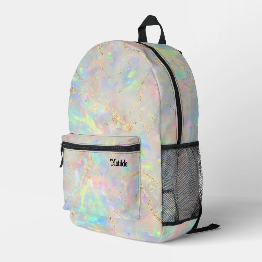 Imitate Opal inspiriert Textur Bedruckter Rucksack (Rückseitige Ecke Rechts)