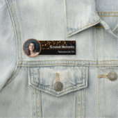 Imitate Orange Glitzern Custom Foto Beruflich Namensschild (Beispiel)