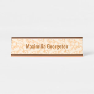 Imitate Orange Marble Schreibtischnamensplakette
