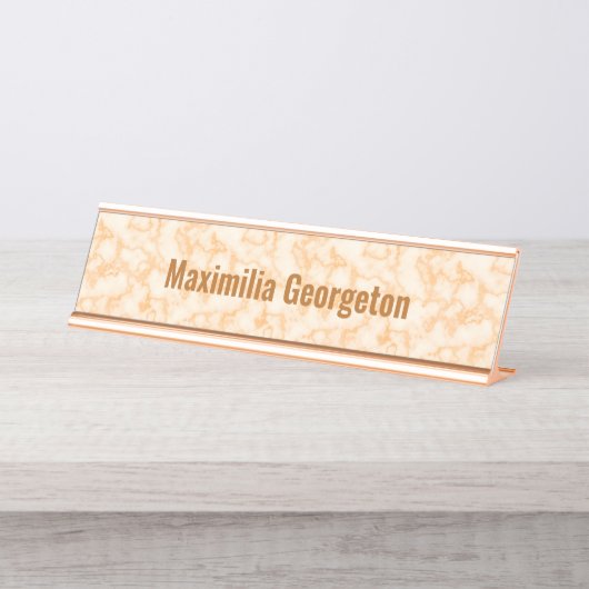 Imitate Orange Marble Schreibtischnamensplakette (Vorderseite )