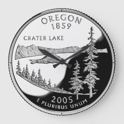 Imitate Oregon Staat Quarter Clock Große Wanduhr (Vorderseite)