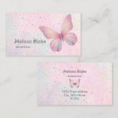 Imitate Pastellfisch Glitzer Schmetterling Visitenkarte (Vorne/Hinten)
