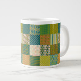 Imitate Patchwork, Earth Colors: Jumbo Coffee Tass Jumbo-Tasse