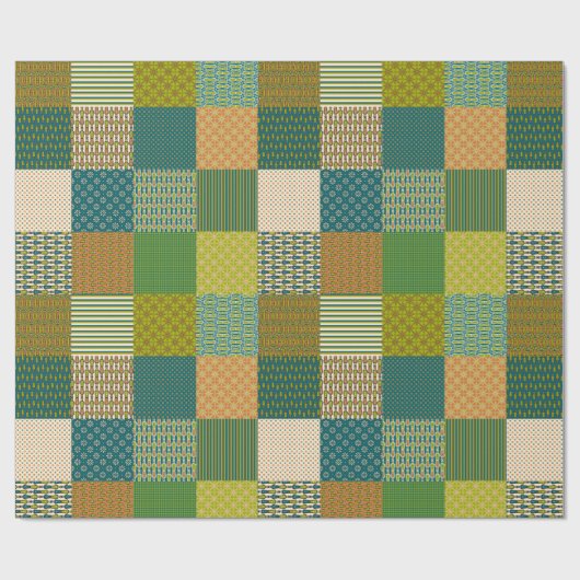 Imitate Patchwork, Erdfarben: Umschlagpapier Geschenkpapier (Flach)