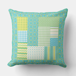 Imitate-Patchwork-Karos, Polkas, Streifen Kissen