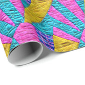 Imitate Patchwork Quilt Boho Folk Kunst Inspiriert Geschenkpapier (Rolleneckpunkt)