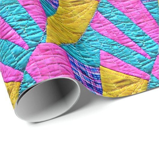 Imitate Patchwork Quilt Boho Folk Kunst Inspiriert Geschenkpapier (Rolleneckpunkt)