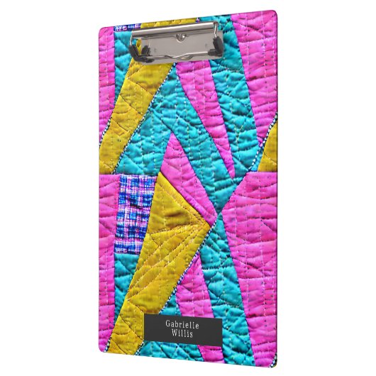 Imitate Patchwork Quilt Boho Folk Kunst Inspiriert Klemmbrett (Links)