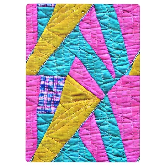 Imitate Patchwork Quilt Boho Folk Kunst Inspiriert Klemmbrett (Rückseite)