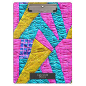 Imitate Patchwork Quilt Boho Folk Kunst Inspiriert Klemmbrett (Vorderseite)