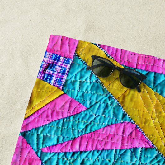 Imitate Patchwork Quilt Inspiriert Boho Trompe L'o Strandtuch (Beispiel)