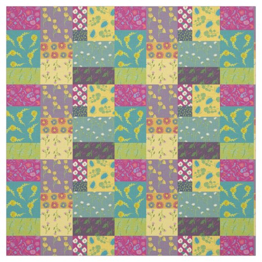 Imitate Patchwork Quilt Print Boho Maximalist Styl Stoff (Muster)