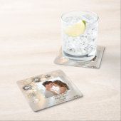 Imitate Pearl Diamond Taste Hochzeit speichern das Rechteckiger Pappuntersetzer (Vor Ort)