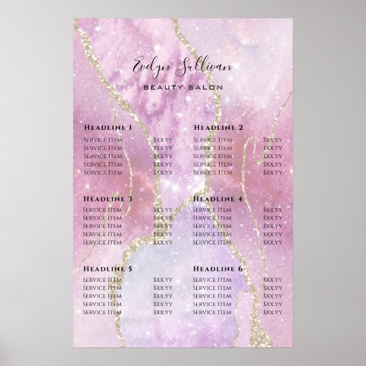 Imitate Pearlescent Effect Price List Poster (Vorne)
