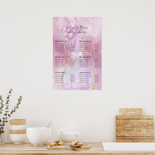 Imitate Pearlescent Effect Price List Poster (Küche)