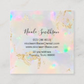 Imitate Perlescence und IMITATE Goldfolie Details Quadratische Visitenkarte (Rückseite)