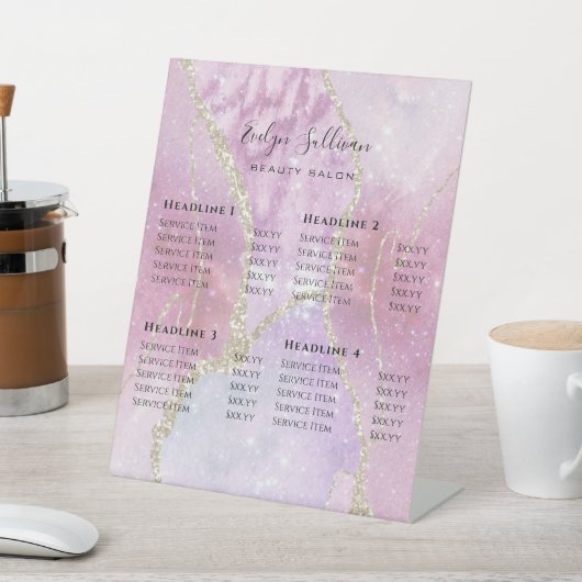 Imitate Perlescent Effekt Schönheitssalon Preislis Sockelschild (In SItu)