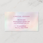 Imitate Perlmuttfarben in Pastellfarben Visitenkarte (Rückseite)