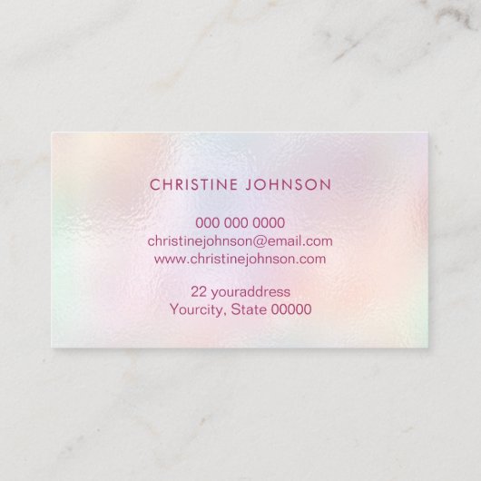 Imitate Perlmuttfarben in Pastellfarben Visitenkarte (Rückseite)