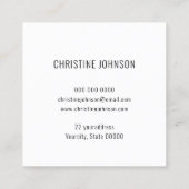 Imitate perlmuttfarbene eckige Visitenkarte (Rückseite)