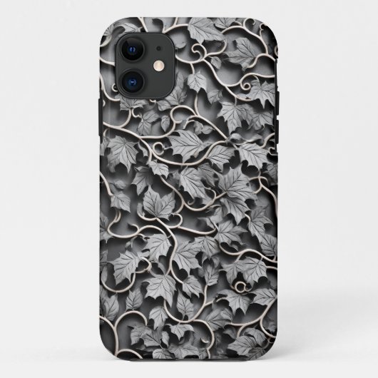 Imitate Pewter Gray 3D Carved Case-Mate iPhone Hülle (Rückseite)