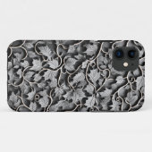 Imitate Pewter Gray 3D Carved Case-Mate iPhone Hülle (Rückseite (Horizontal))